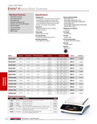 Thumbnail of document Data Sheet - Entris II Series Basic Essential, Sartorius Legal for Trade Balance